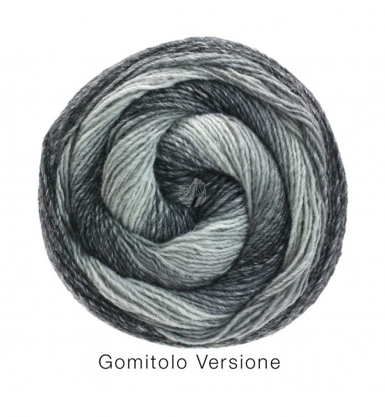 Lana Grossa Gomitolo Versione 413 Silber-/Hell-/Mittel-/Dunkelgrau 200g