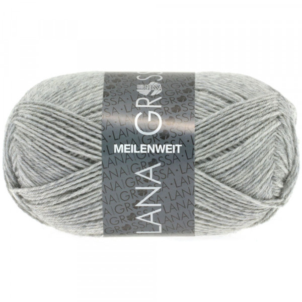 Lana Grossa Meilenweit 50 1346 Hellgrau meliert 50g