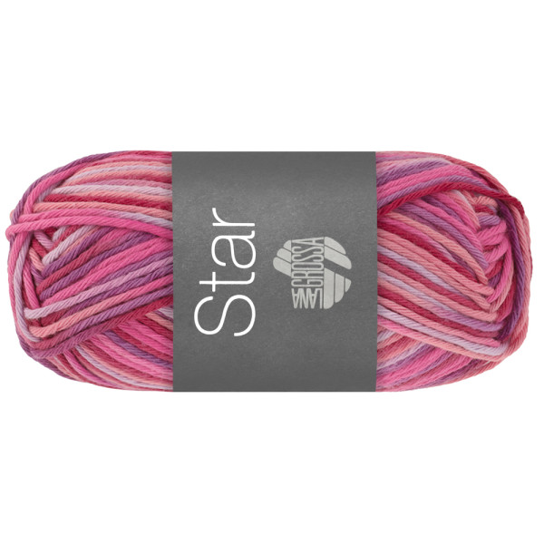 Lana Grossa Star Print 367 Altrosa/Pink/Fliederlila/Indischrot 50g