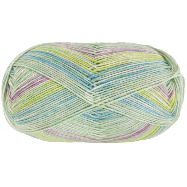 Lana Grossa Meilenweit 100 Merino extrafine Luna 4112 Mint/Blassgrün/Limette/Blau/Beere 100g