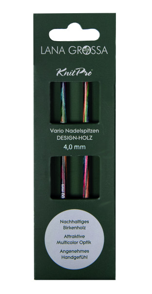 Lana Grossa Nadelspitzen Design-Holz Vario Multicolor kurz 3.5mm