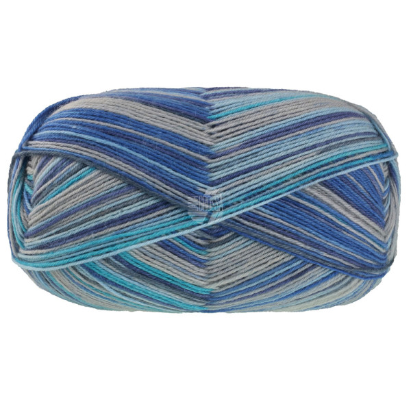 Lana Grossa Meilenweit 8-F. 150 Caprese 9978 Türkis/Hellgrau/Kobaltblau/Jeans/Hellblau/;Dunkelgrau15