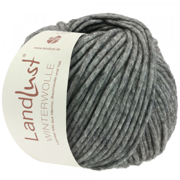 Lana Grossa Landlust Winterwolle 008 Mittelgrau meliert 50g