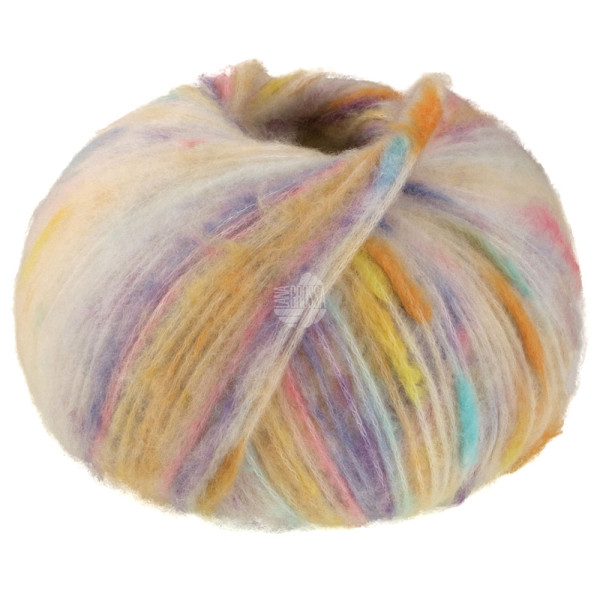 Lana Grossa Cassata 008 Rohweiß/Orange/Violett/Hellblau/Gelb ´