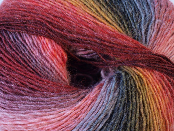 Lang Yarns Mille Colori Baby 162 Rot/Lachs/Oliv/Gelb 50g