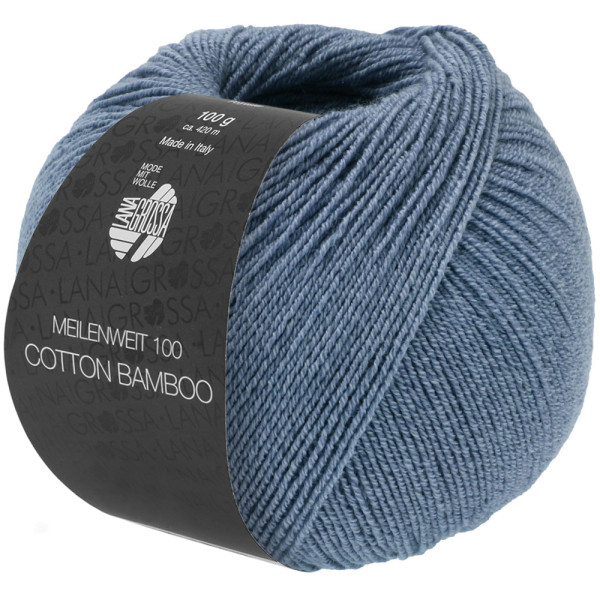 Lana Grossa Meilenweit 100 Cotton Bamboo Uni 034 Jeansblau 100g