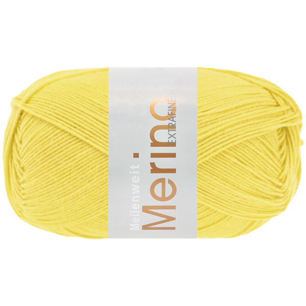 Lana Grossa Meilenweit 100 Merino Extrafein Uni 2457 Zitrusgelb 100g