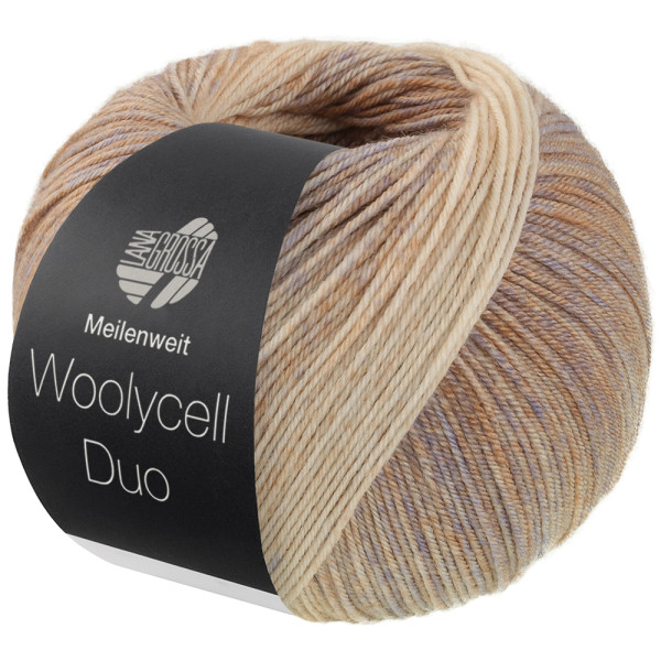 Lana Grossa Woolycell Duo 6009 Beige/Sandbeige/Grau 100g