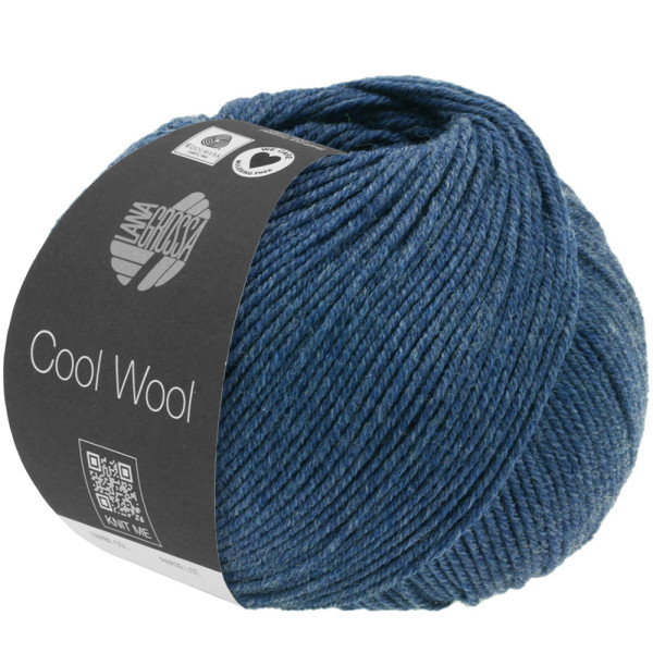 Lana Grossa Cool Wool 2000 Mélange 1490 Dunkelblau meliert 50g