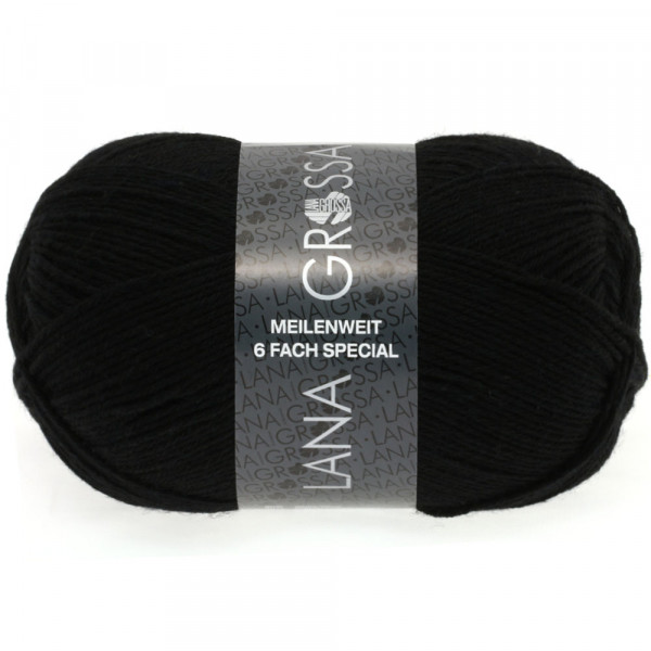 Lana Grossa Meilenweit 6-fach 150 8814 Schwarz 150g