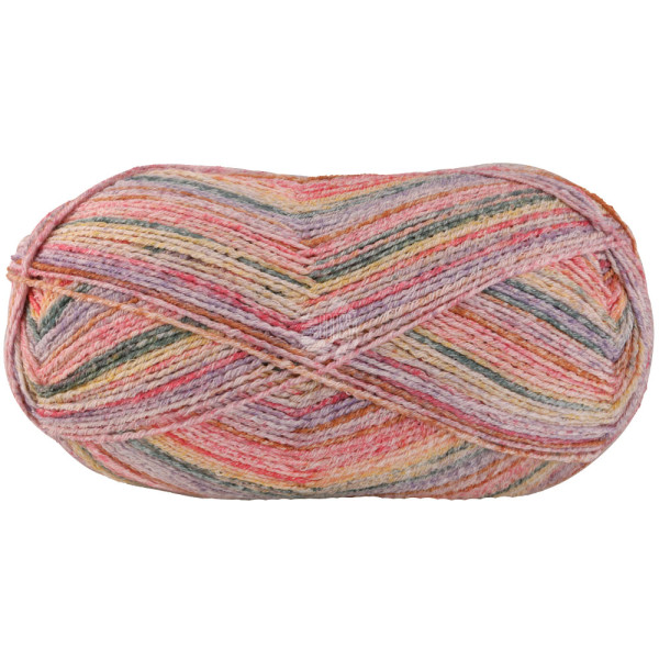 Lana Grossa Meilenweit 100 Cotone Vegano Mango 4453 Himbeer/Vanille/Moosgrün/Blasslila/Natur/Karamel