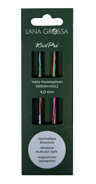 Lana Grossa Nadelspitzen Design-Holz Vario Multicolor kurz 4.5mm