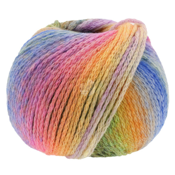 Lana Grossa Pappagallo 005 Nelke/Violett/Gras-/Dunkelgrün/Pink/Orange/Graubraun 100g