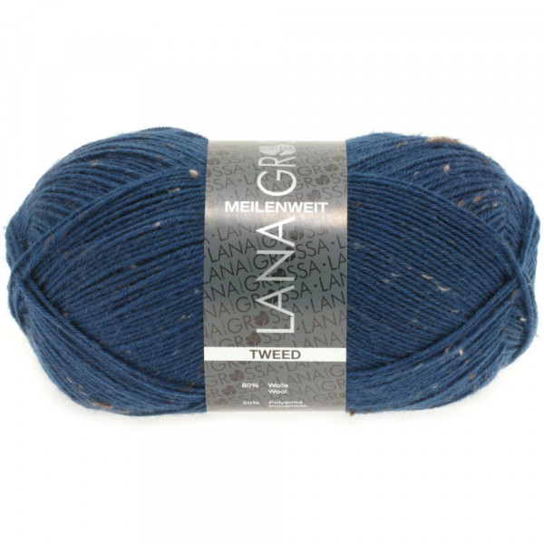 Lana Grossa Meilenweit 100 Tweed 128 Blau 100g