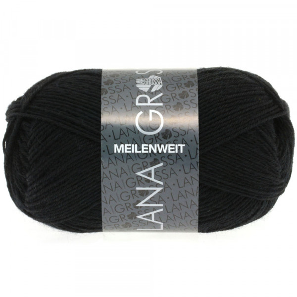 Lana Grossa Meilenweit 50 1106 Schwarz 50g