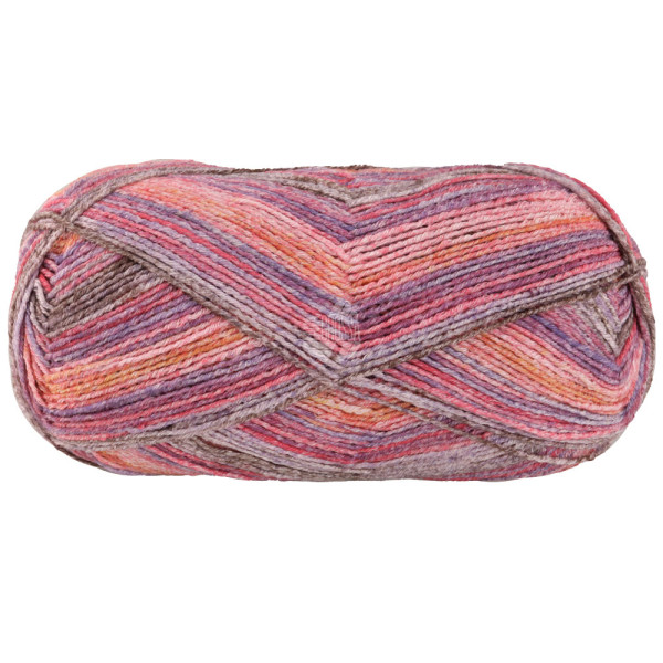 Lana Grossa Meilenweit 100 Cotone Vegano Arancia 6175 Rosa/Beere/Himbeer/Graubraun/Apricot/Graulila/