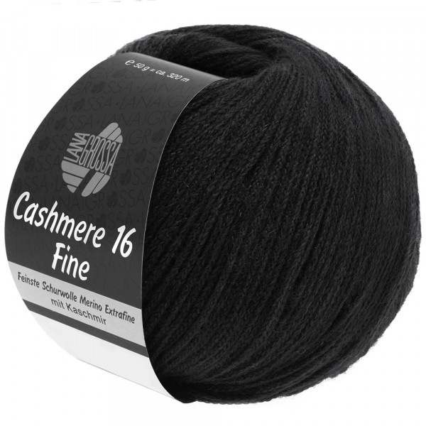 Lana Grossa Cashmere 16 Fine 018 Schwarz 50g