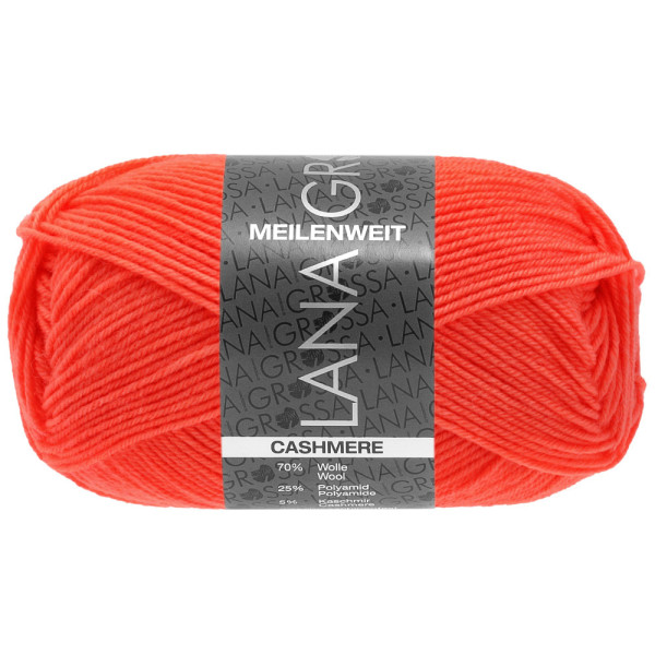 Lana Grossa Meilenweit 50 Cashmere 067 Leuchtendorange 50g