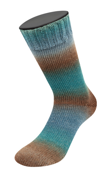 Lana Grossa Meilenweit 100 Color Mix Sparks 7615 Graublau/Petrol/Seegrün/Grau-/Dunkelbraun/Blaupetro
