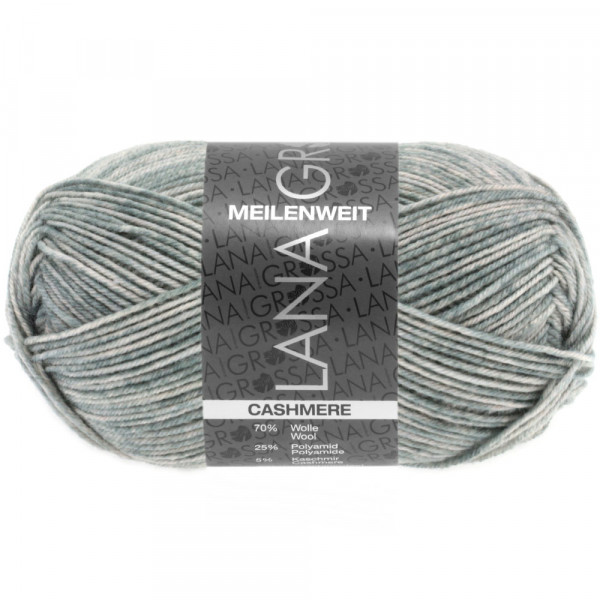 Lana Grossa Meilenweit 50 Cashmere 002 Hellgrau meliert 50g