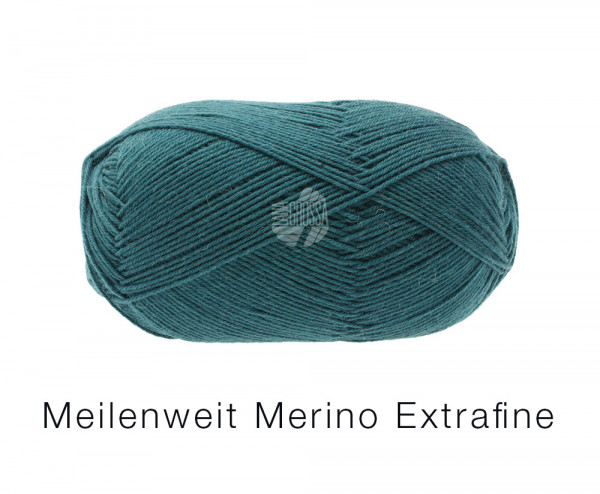 Lana Grossa Meilenweit 100 Merino Extrafein Uni 2410 Blaugrün 100g