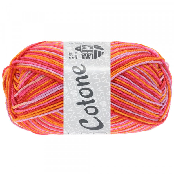 Lana Grossa Cotone Print 342 Pink/Flieder/Apricot/Himbeer 50g