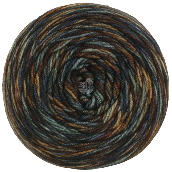 Lana Grossa Mw 100 Sooty 6226 Goldgelb/Camel/Dunkelbraun/Hell-/Dunkelpetrol/;Mint/Oliv/Graugrü 100g