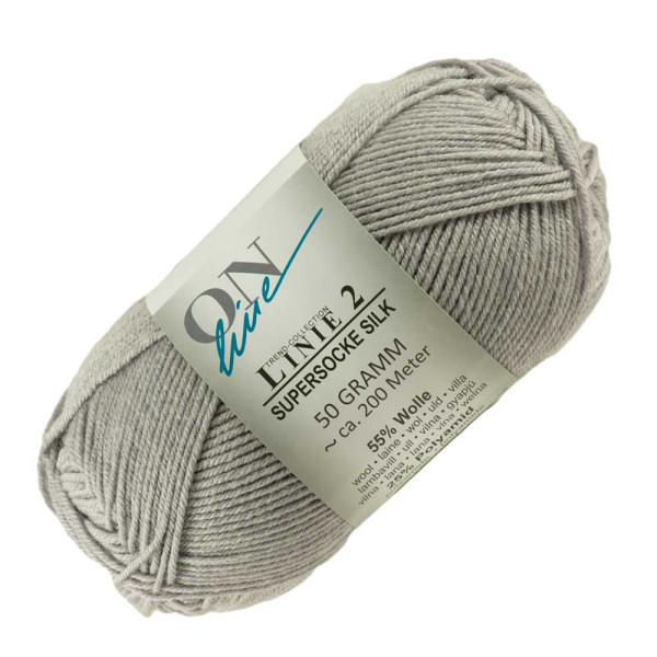 OnLine Supersocke Silk 028 Silbergrau