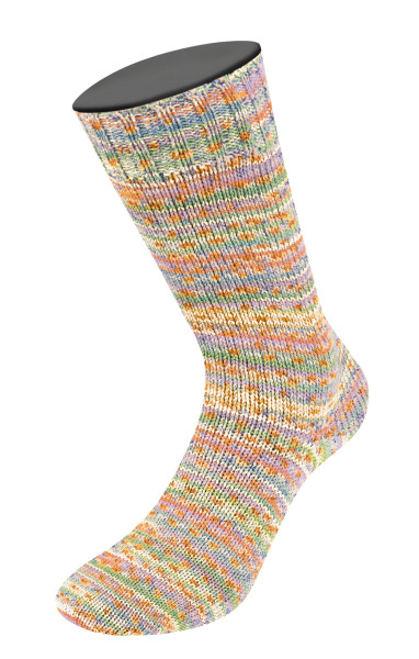 Lana Grossa Meilenweit 100 Cotton Bamboo Sole Mix 6414 Pink/Lila/Creme/Orange/Grün/Hellgrün