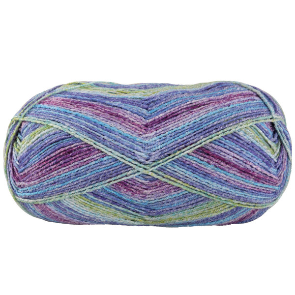 Lana Grossa Meilenweit 100 Cotone Vegano Arancia 6174 Violett/Türkis/Graublau/Limette/Hellblau