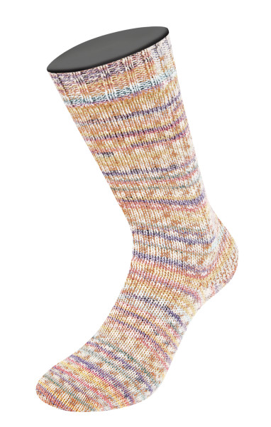 Lana Grossa Meilenweit 100 Cotton Bamboo Sole Mix 6413 Zartblau/Zitrusgelb/Creme/Grauviolett/Altrosa