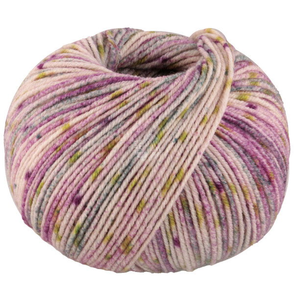 Lana Grossa Cool Wool Spots 5003 Creme/Dunkelfuchsia/Dunkelgrau/Senf