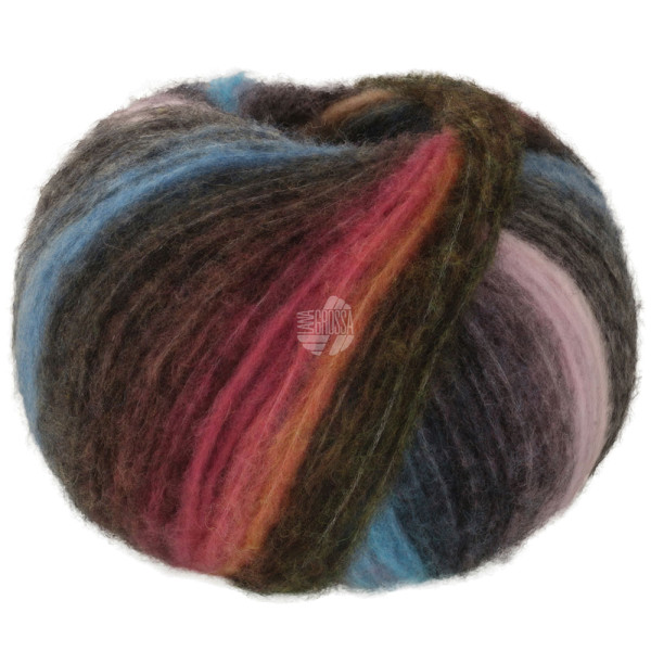 Lana Grossa Bomba 001 Dunkelgrau/Brombeer/Orange/Gelb-/Dunkelgrün/Blau100g