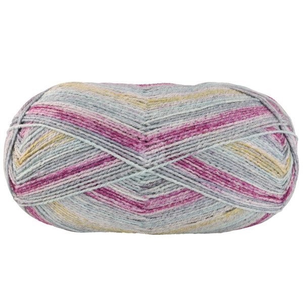 Lana Grossa Meilenweit 100 Cotone Vegano Arancia 6171 Dunkelfuchsia/Hellgrau/Natur/Mint/Senfgelb