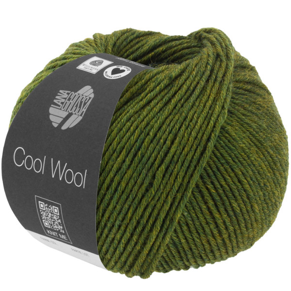 Lana Grossa Cool Wool 2000 Melange 1409 Grün meliert 50g