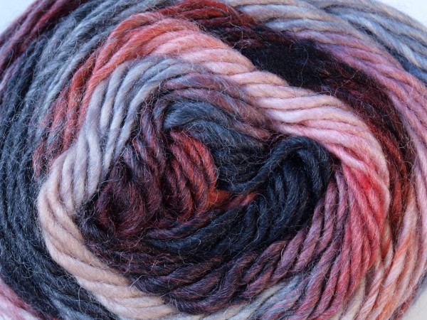 Lang Yarns Viva 170 Rosa/Grau/Schwarz/Rot 50g