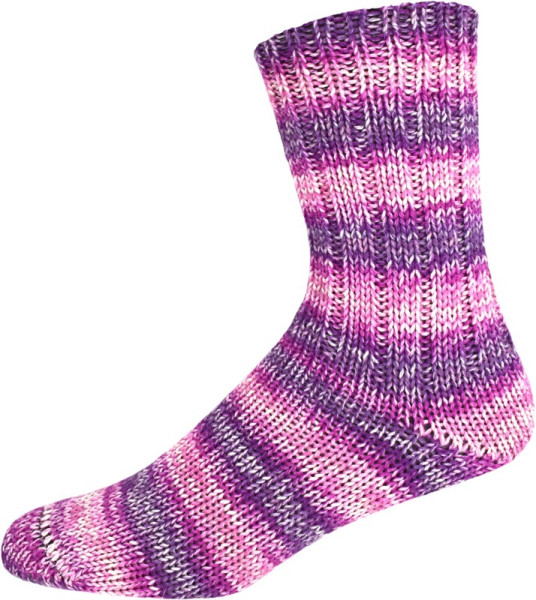 OnLine Supersocke 6-fach Merino Color River 2701 Lila/Pink/Weiß