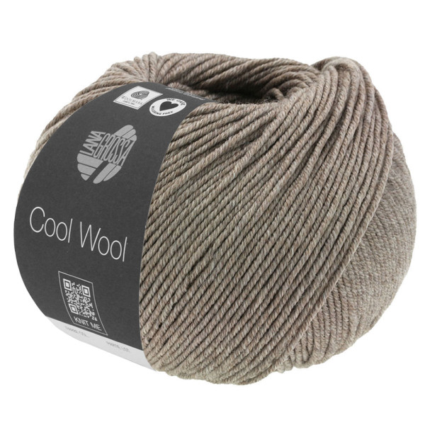Lana Grossa Cool Wool 2000 Melange 1421 Graubraun meliert 50g