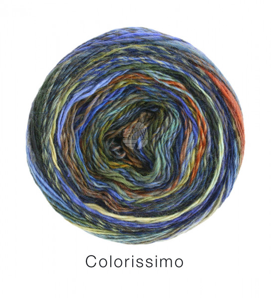 Lana Grossa Colorissimo 005 Mint/Khaki/Beige/Altrosa/Nachtblau/Blau 100g