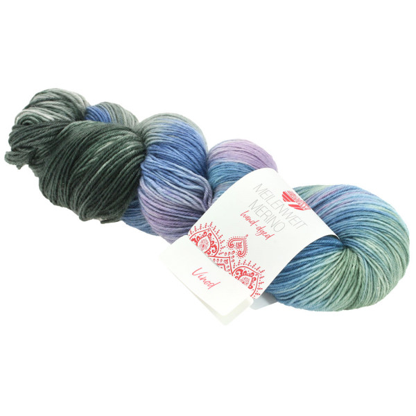Lana Grossa Meilenweit 100 Merino Hand-Dyed 312 Manla Rost/Smaragd/Braungrau/Violett/Rehbraun 