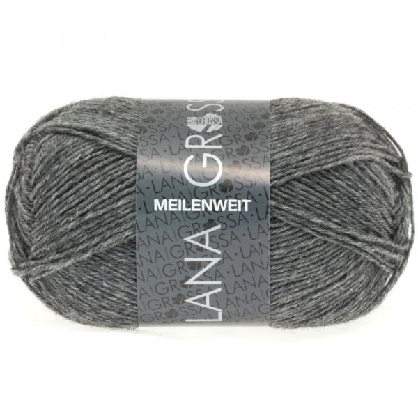Lana Grossa Meilenweit 50 1104 Grau meliert 50g