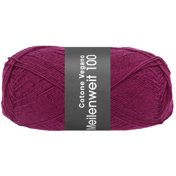 Lana Grossa Meilenweit 100 Cotone Vegano 018 Dunkelfuchsia 100g