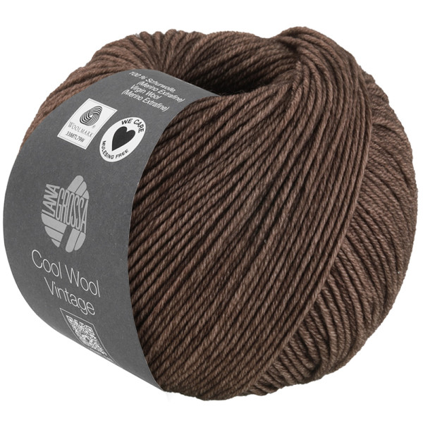 Lana Grossa Cool Wool Vintage 7384 Dunkelbraun 50g