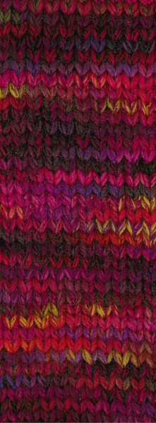 Lana Grossa Cool Merino Big Color 401 Schwarzrot/Violett/Pink/Fuchsia/Rot/Gelbgrün 50g