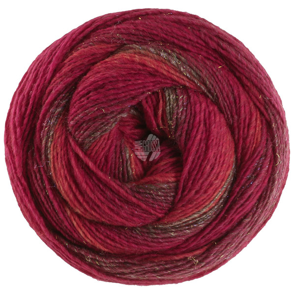 Lana Grossa Gomitolo Gala 4031 Graubraun/Wein-/Dunkel-/Kirschrot 200g