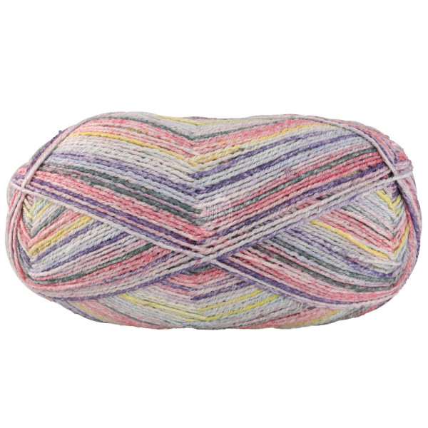 Lana Grossa Meilenweit 100 Cotone Vegano Mango 4454 Silbergrau/Hellgelb/Violett/Rosa/Nelke/Moosgrün/