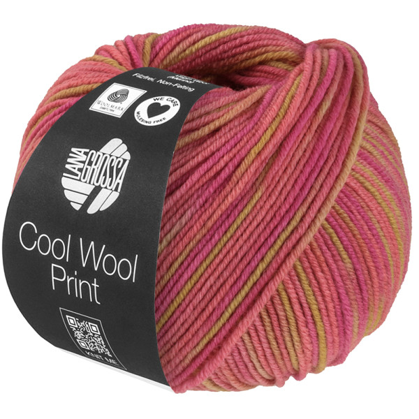 Lana Grossa Cool Wool 2000 Print 840 Sandgelb/Erika/Orchideenrosa 50g