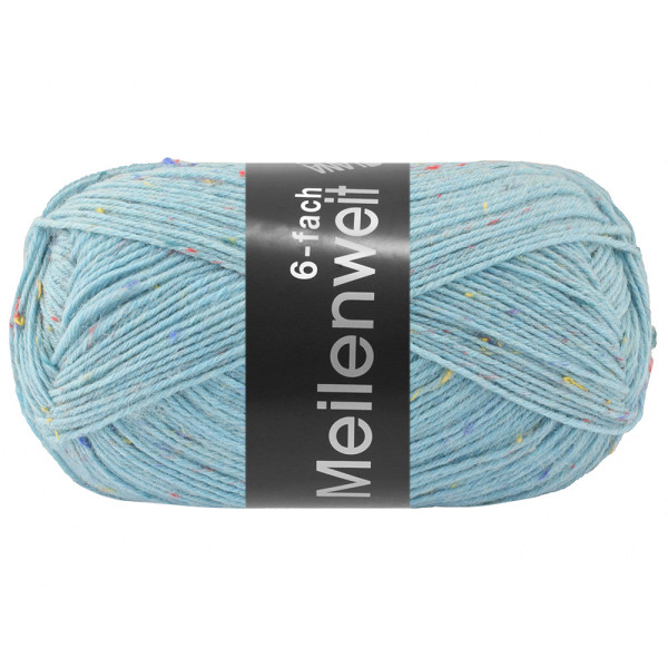 Lana Grossa Meilenweit 6-Fach 150 Tweed 9685 Minttürkis 150g