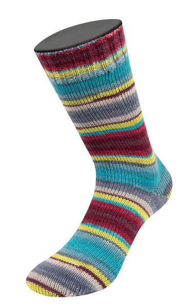 Lana Grossa Landlust Die Sockenwolle 6-F 150G 934 Jade/Limette/Dunkelgrau/Mint/Türkis/Bordeaux/;Hell
