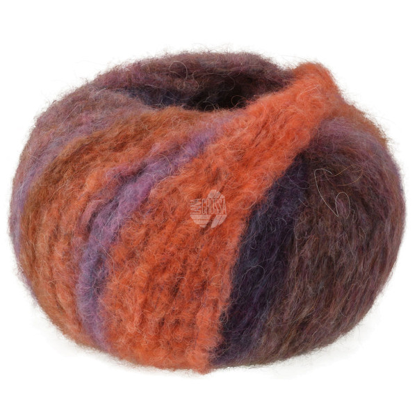 Lana Grossa Gigante Multi 102 Graubraun/Petrolblau/Madarin/Graurot/Dunkelviolett/Lila